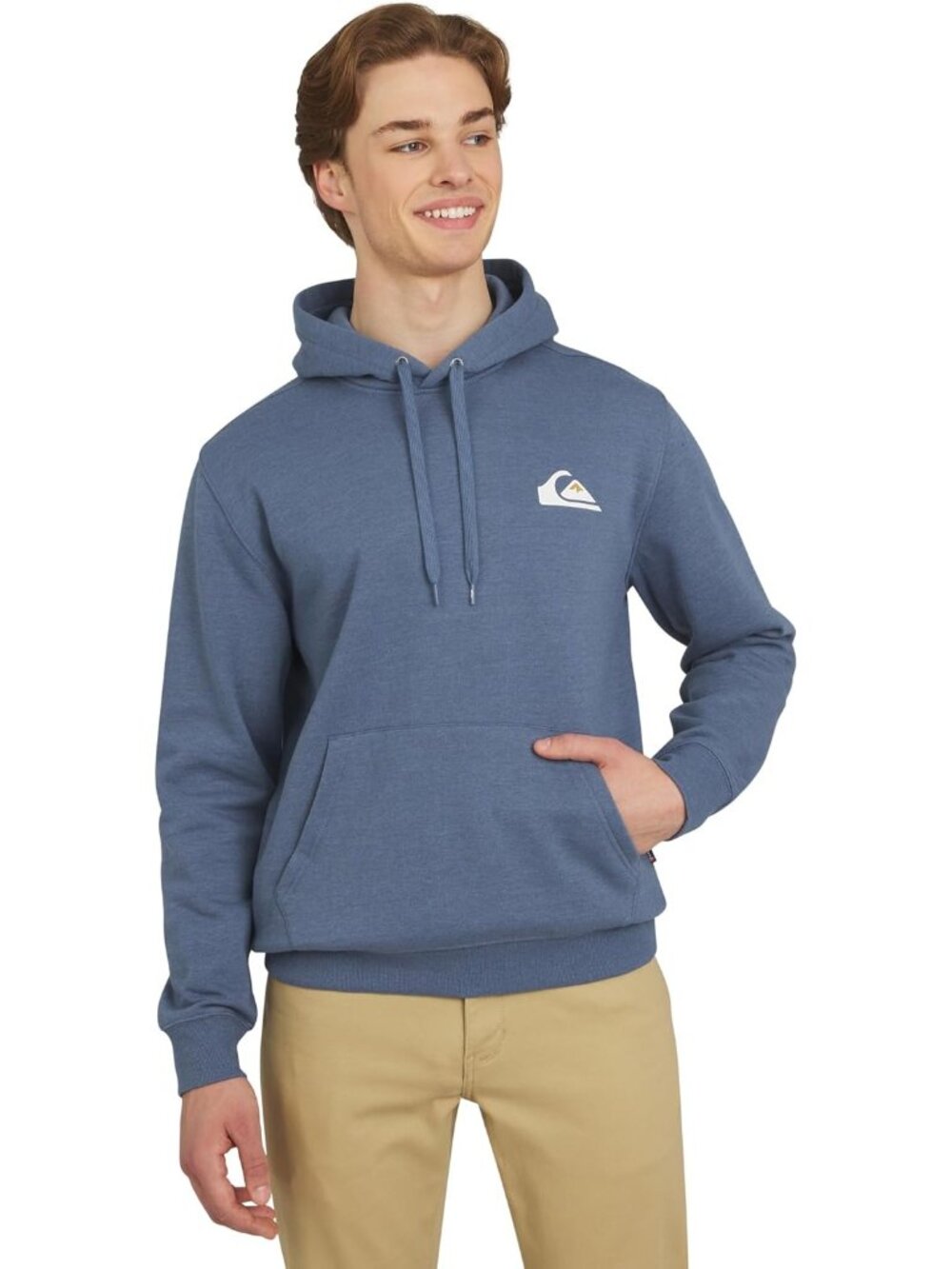 Quiksilver Men's Navy Heather Regular Fit Super Soft Fleece Sweatshirt Hoodies